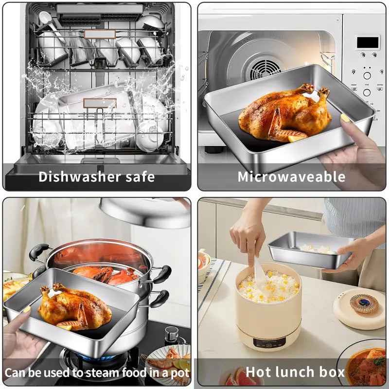 Stainless Steel Food Storage Set - FreshGuard™ 3-Piece Meal Prep