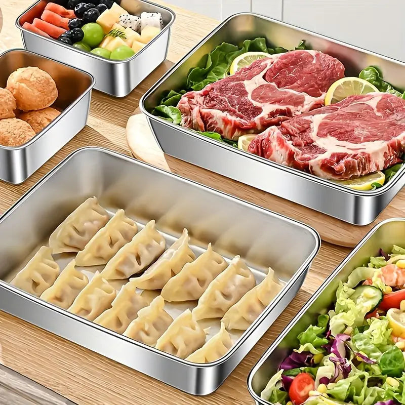 Stainless Steel Food Storage Set - FreshGuard™ 3-Piece Meal Prep