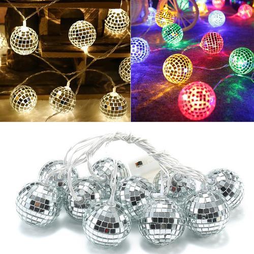 Mirrored Ball String Lights - LuminaGlow