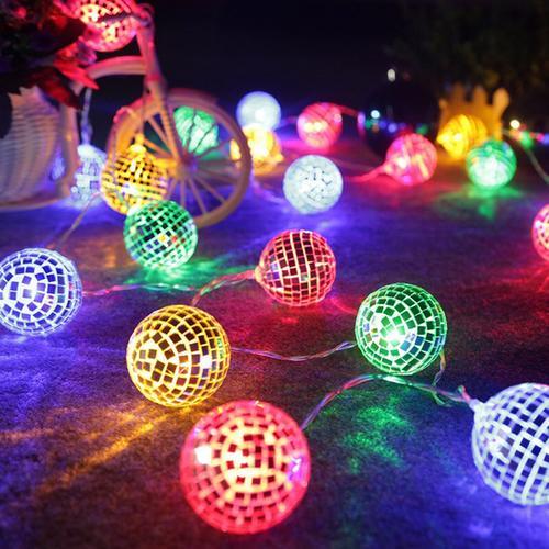 Mirrored Ball String Lights - LuminaGlow