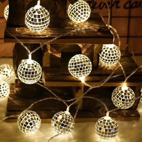 Mirrored Ball String Lights - LuminaGlow