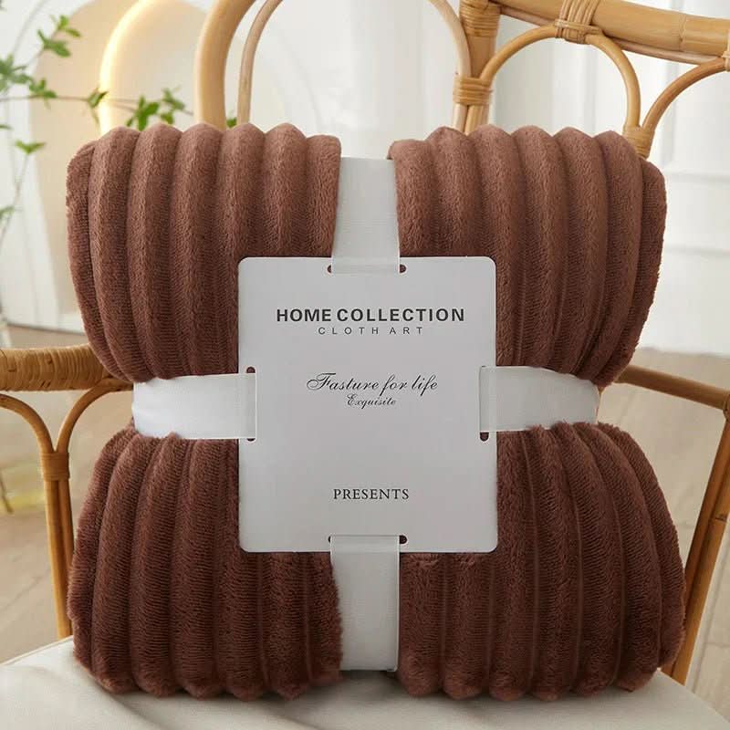 Cozy Stripe Fleece Blanket - LuxeNest
