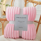 Cozy Stripe Fleece Blanket - LuxeNest