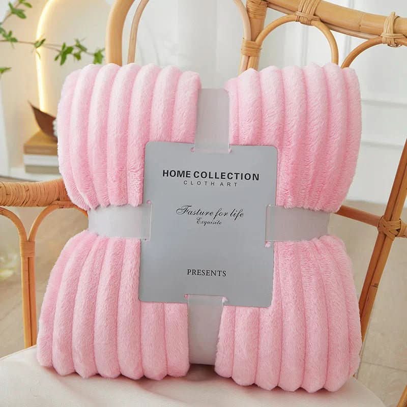 Cozy Stripe Fleece Blanket - LuxeNest