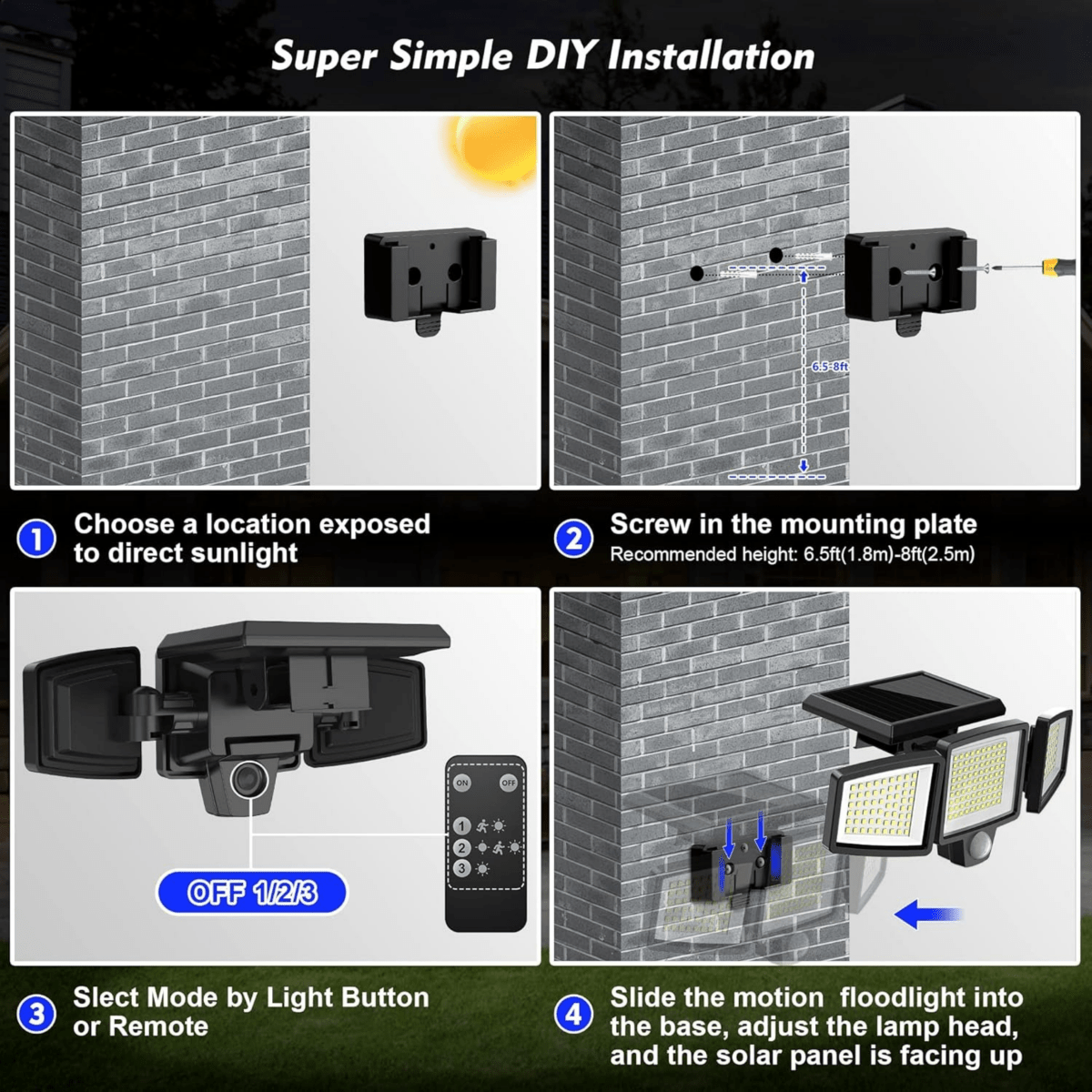 Solar-Powered LED Security Light - LuminaGuard