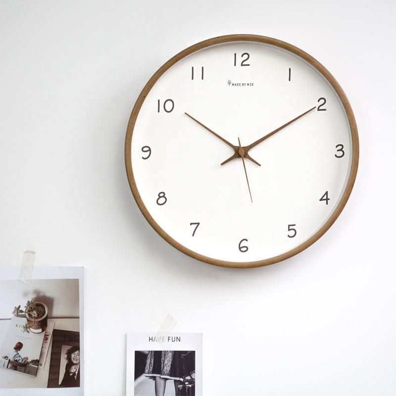 Timeless Analog Wooden Wall Clock - Oak & Co.