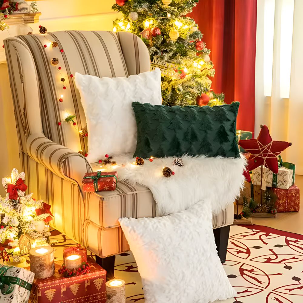 Cozy Christmas Tree Pillow Cover - LuxeNest