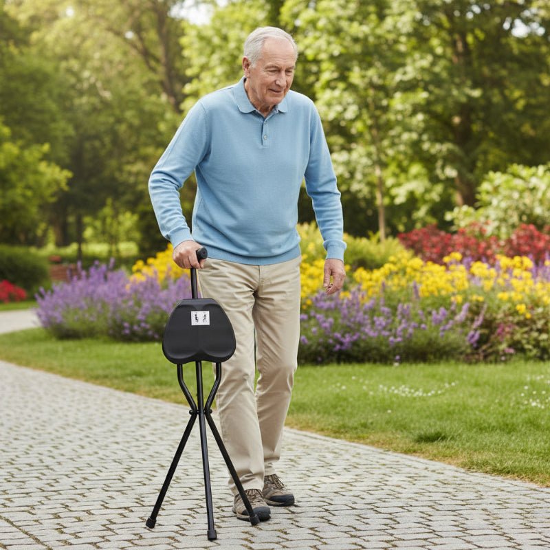 Travel Cane with Seat - Elevate Comfort