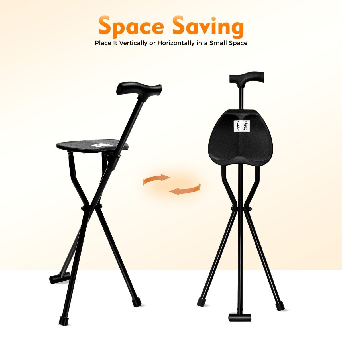 Travel Cane with Seat - Elevate Comfort