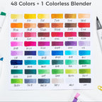 Sketching Markers Set - Artistry Pro 48-Piece Fine & Chisel Tips