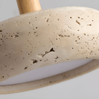 Illuminated Stone & Wood Ceiling Light - LumaCraft