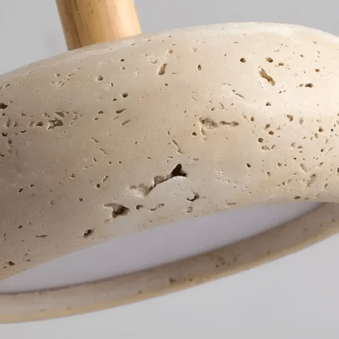 Illuminated Stone & Wood Ceiling Light - LumaCraft
