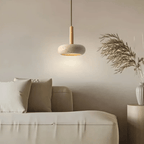 Illuminated Stone & Wood Ceiling Light - LumaCraft