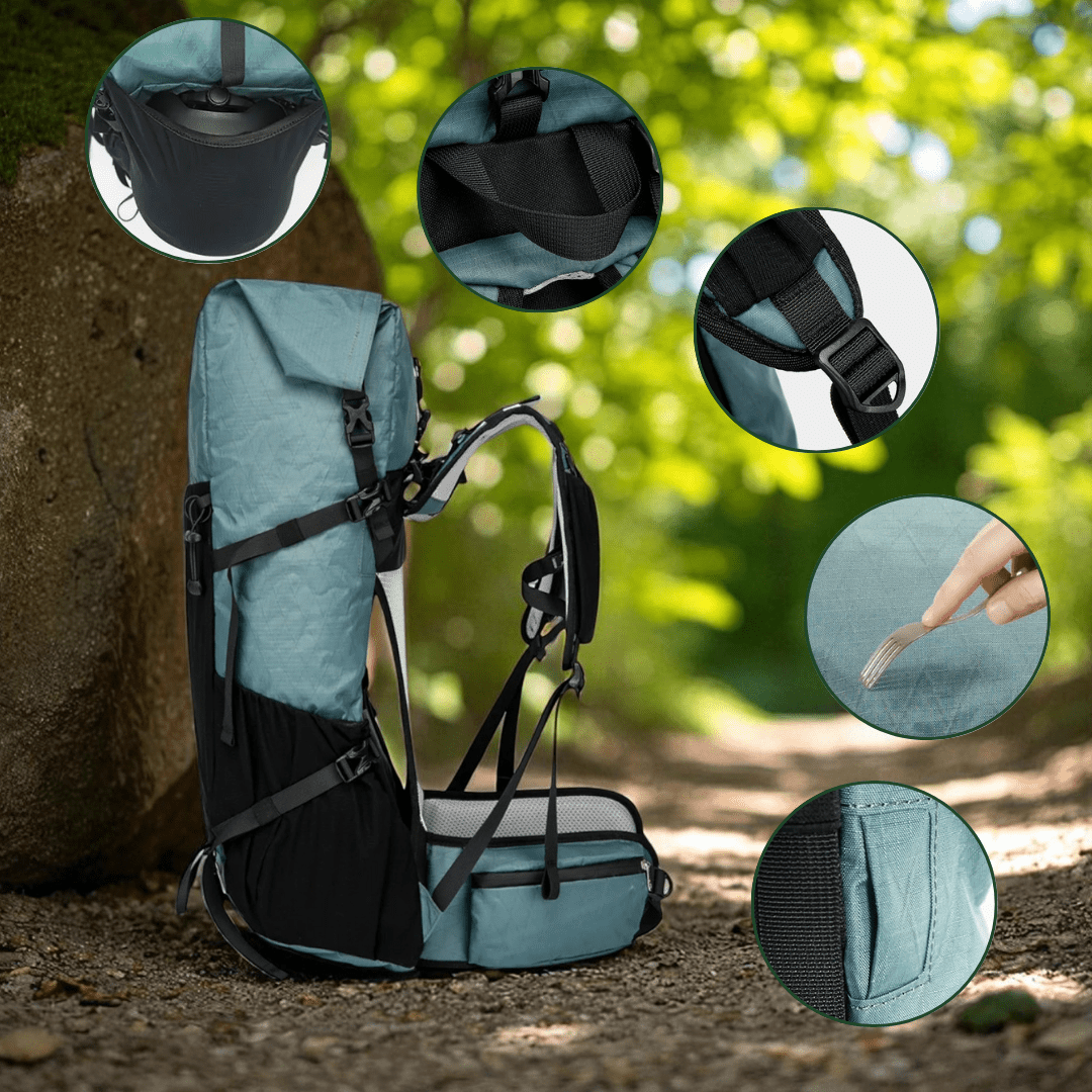 Adventure Backpack - TerraQuest Ultralight 50L with Rolltop Closure