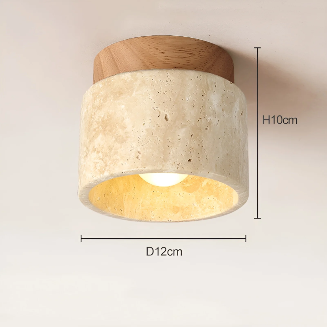 Yellow Marble Japanese Ceiling Light - Luminous Haven