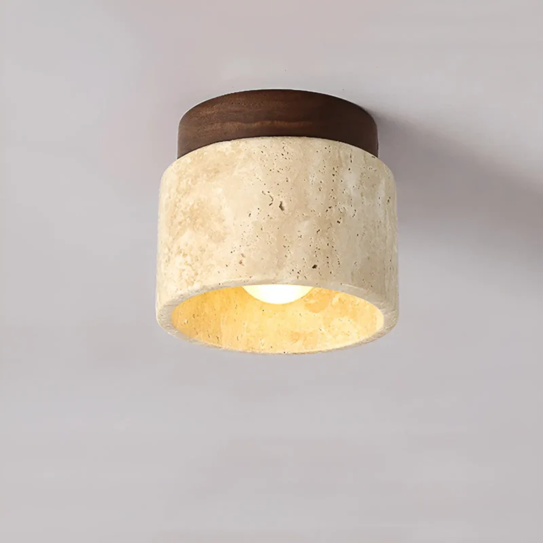 Yellow Marble Japanese Ceiling Light - Luminous Haven