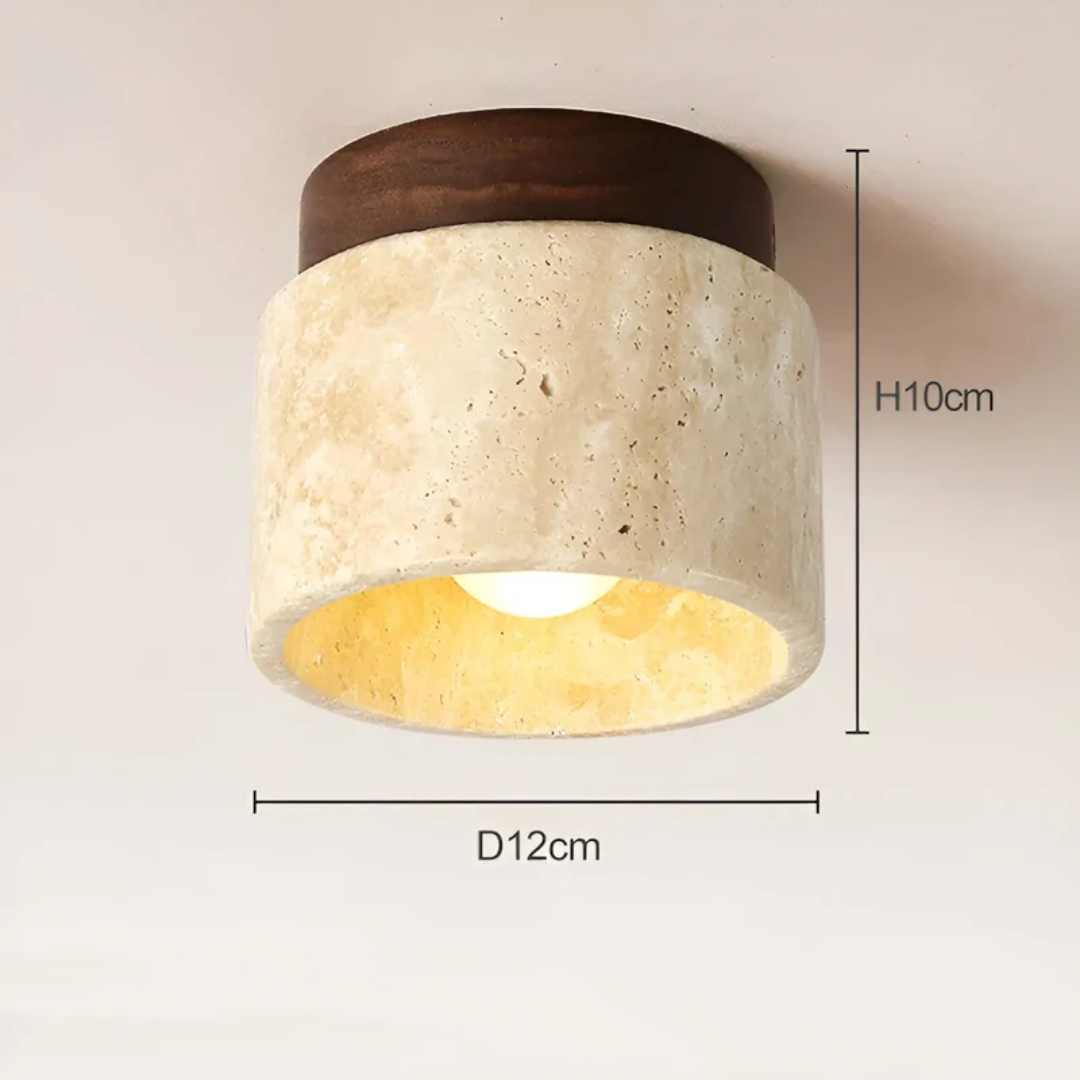 Yellow Marble Japanese Ceiling Light - Luminous Haven