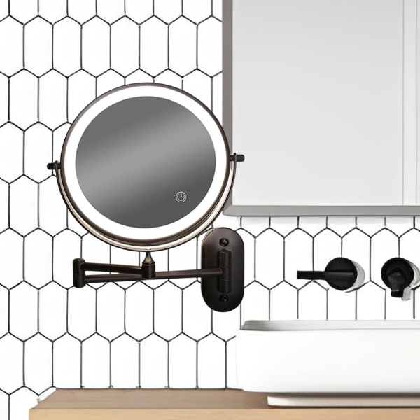 LED Makeup Mirror - LuxeGlow with Touch-Control Lighting