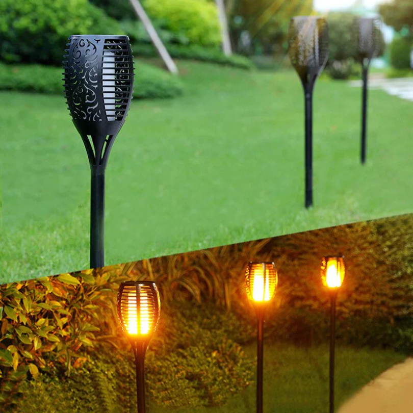 Solar Garden Torches with LED Lighting - LuminaGlow