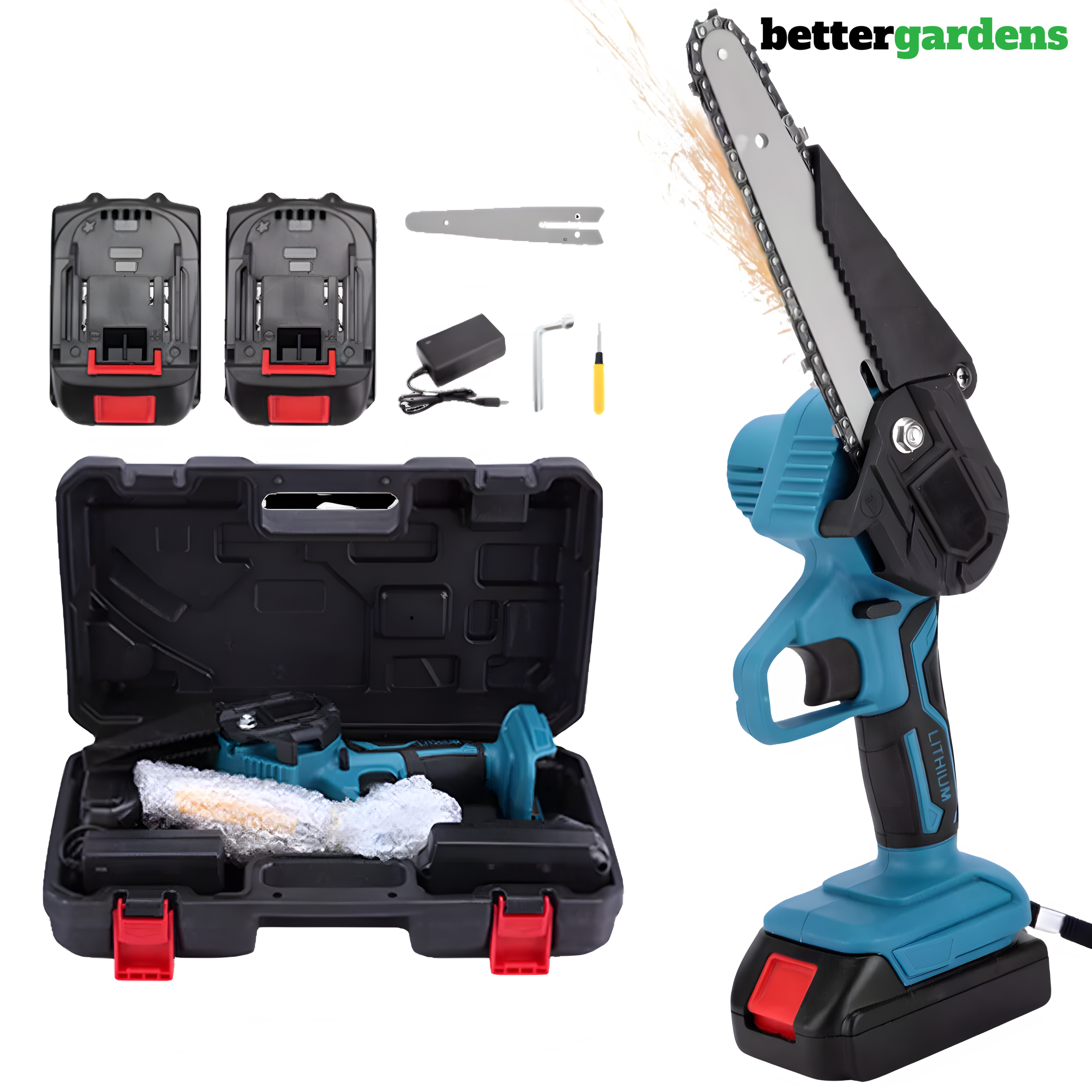 Mini Chainsaw Kit - ArborEdge with 2 Batteries for Easy Trimming
