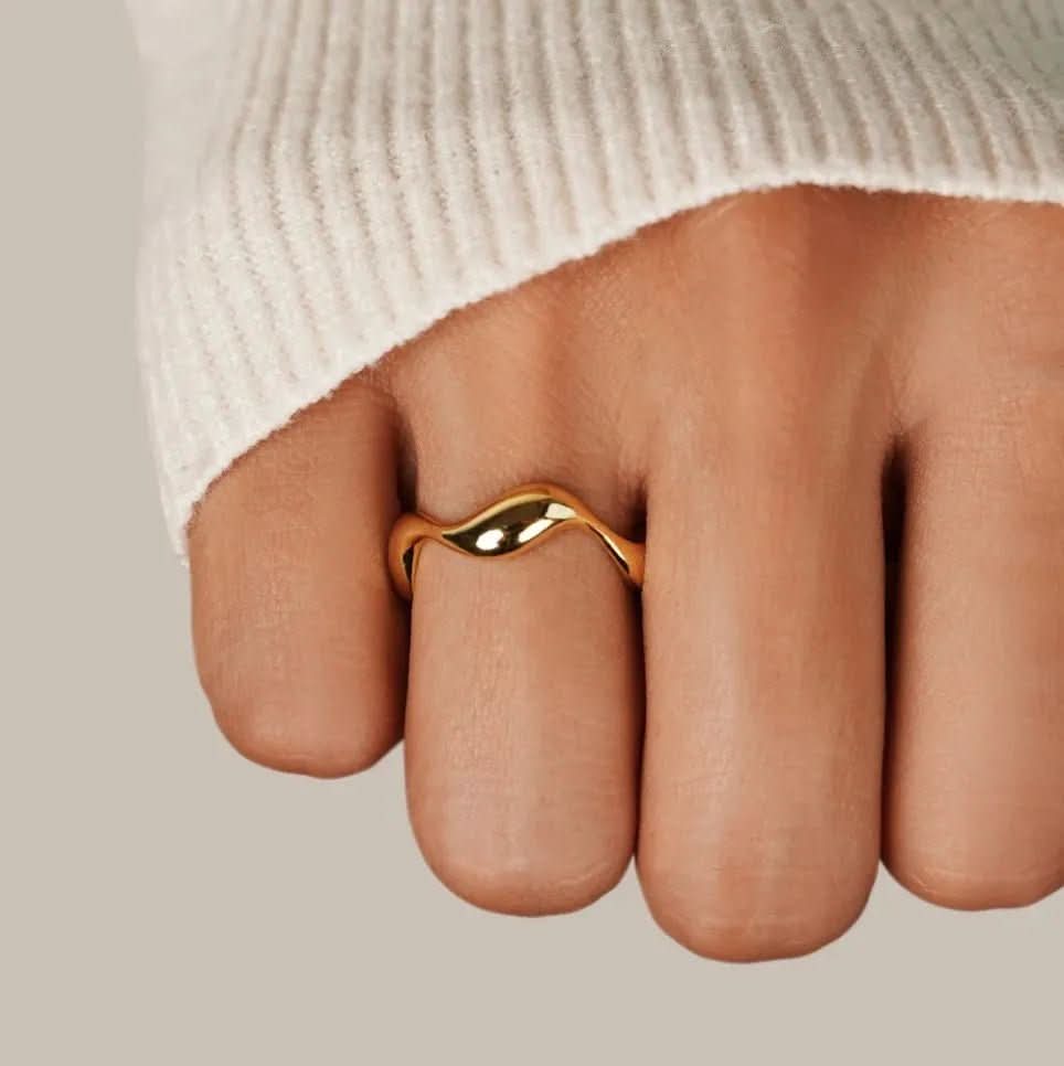 Ocean Wave Adjustable Ring - AquaLuxe Jewelry