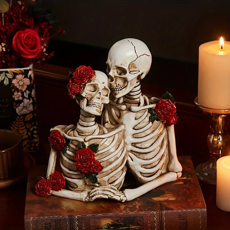 Gothic Skeleton Couple Figurine - DarkElegance Creations