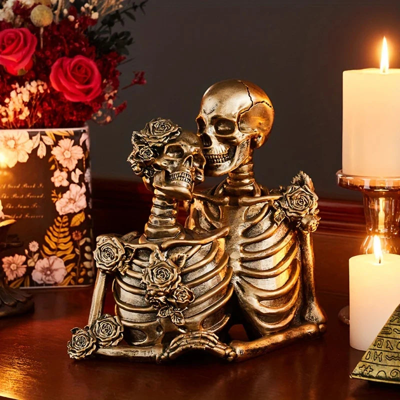 Gothic Skeleton Couple Figurine - DarkElegance Creations