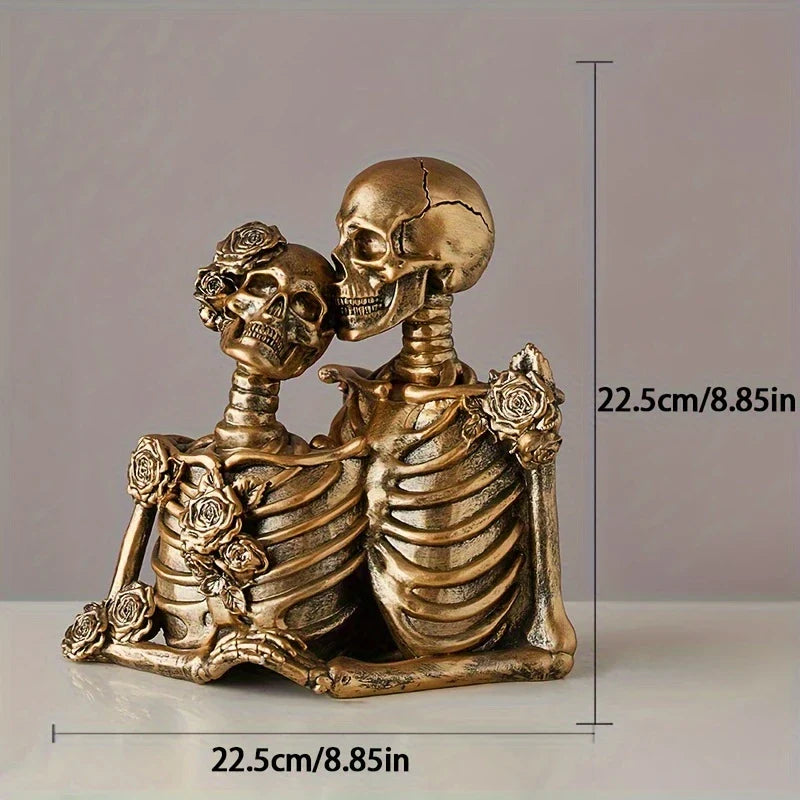 Gothic Skeleton Couple Figurine - DarkElegance Creations