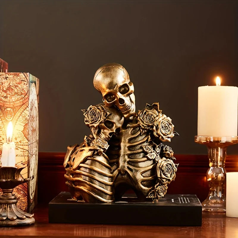 Gothic Skeleton Couple Figurine - DarkElegance Creations