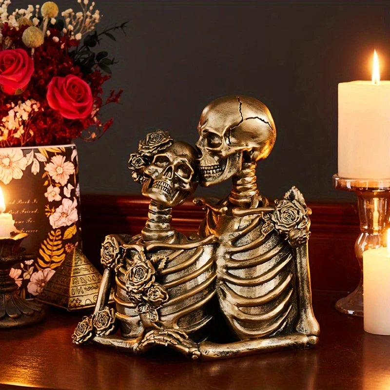 Gothic Skeleton Couple Figurine - DarkElegance Creations