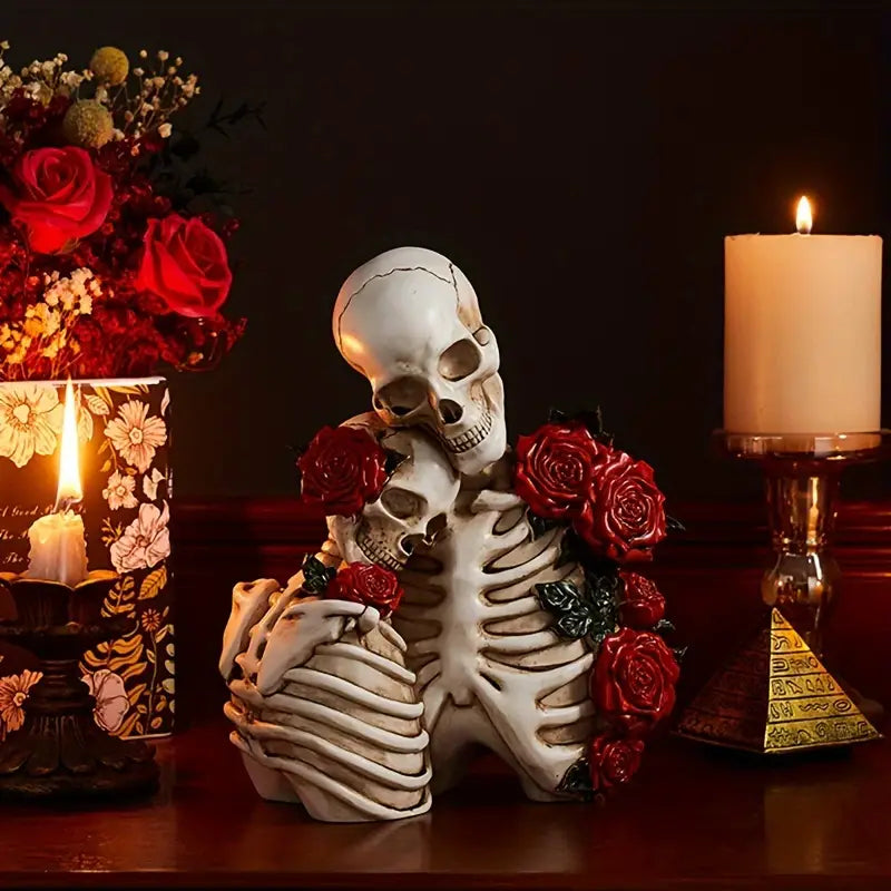 Gothic Skeleton Couple Figurine - DarkElegance Creations