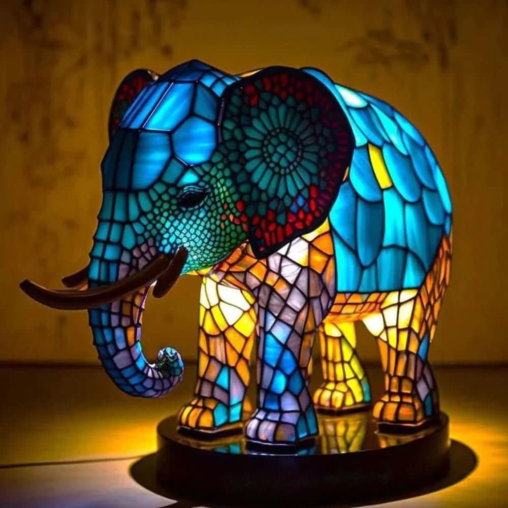 Artistic Table Lamp - LuminaCraft with Animal Motif