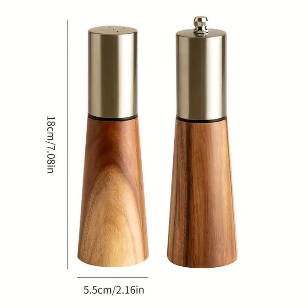 Premium Salt and Pepper Mill Set - Woodpair Essentials