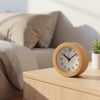 Serene Alarm Clock - Luminara Wood Design with Gentle Glow