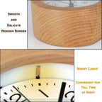 Serene Alarm Clock - Luminara Wood Design with Gentle Glow