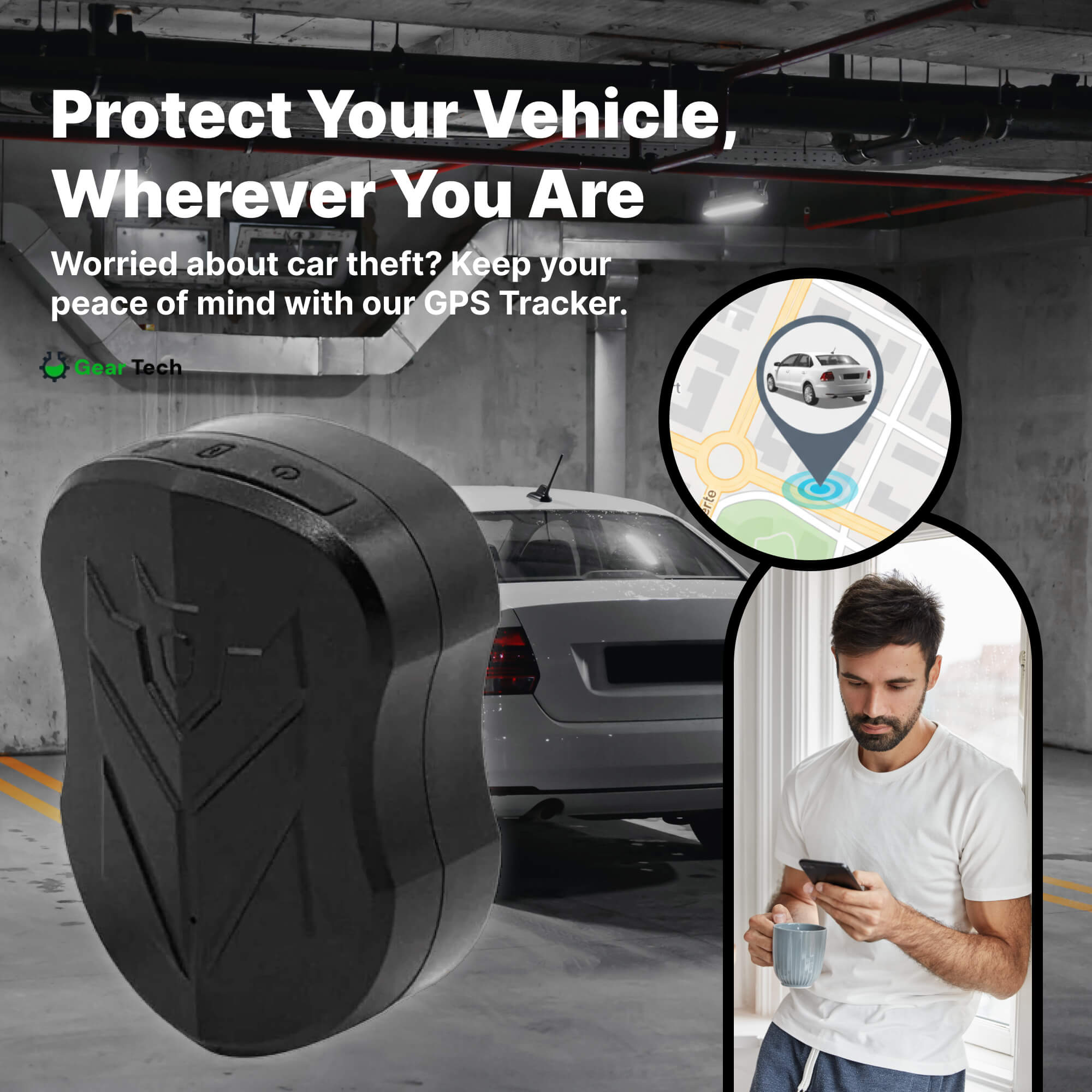 Waterproof GPS Car Tracker - SecureTrack Pro
