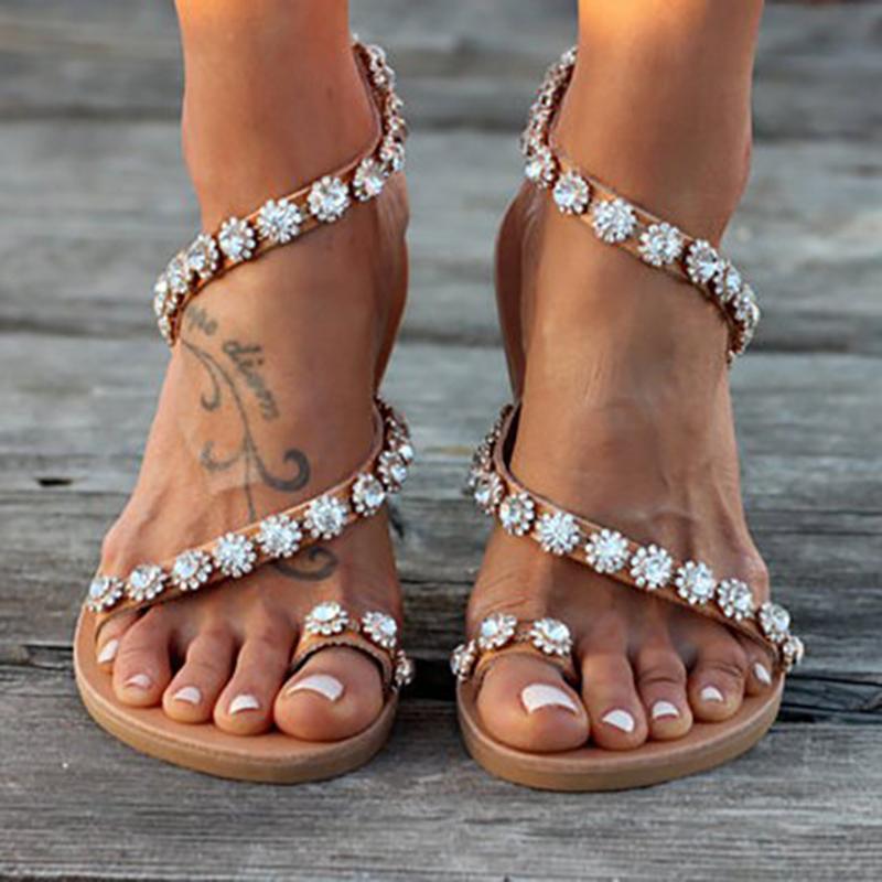 Bling Crystal Beach Sandals - LuxeStep