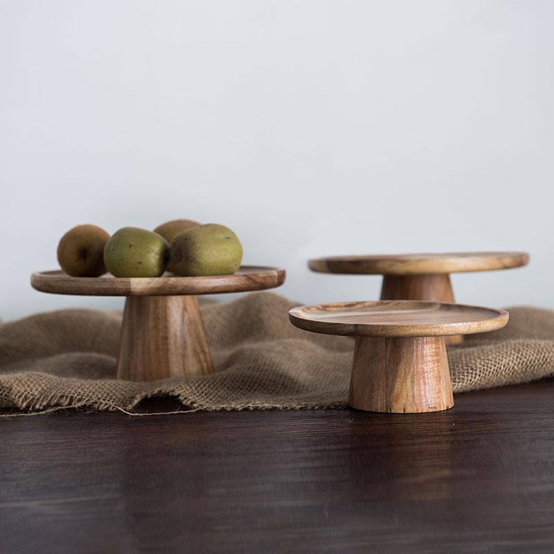 Wood Cake Stand - Artisan Elegance