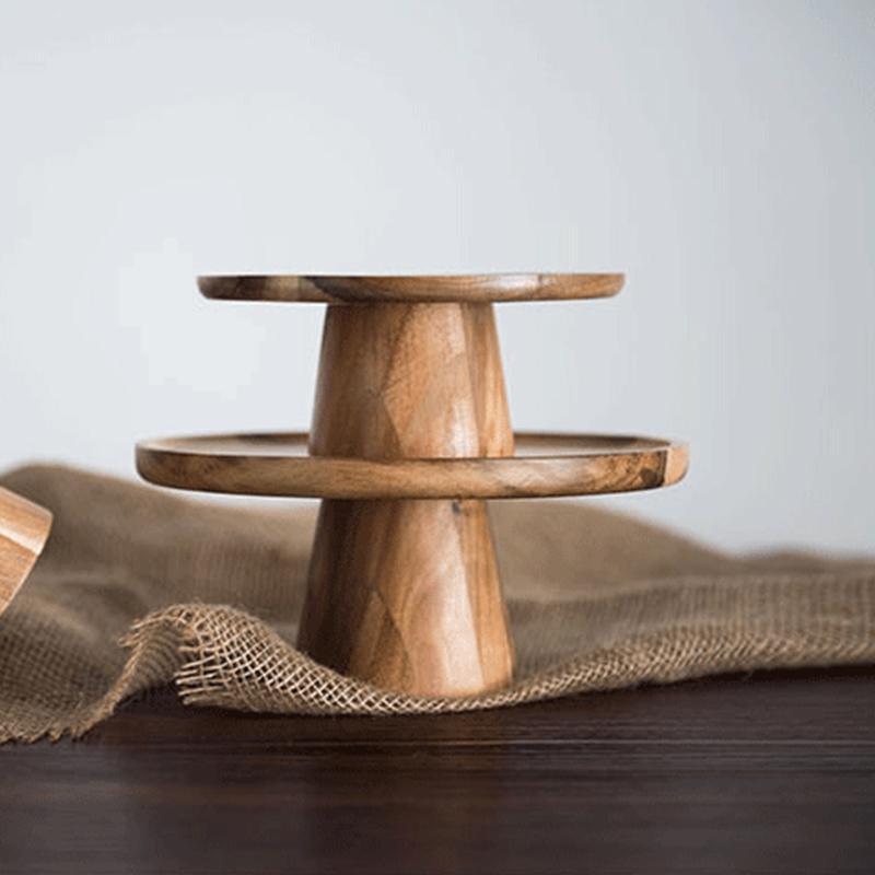 Wood Cake Stand - Artisan Elegance