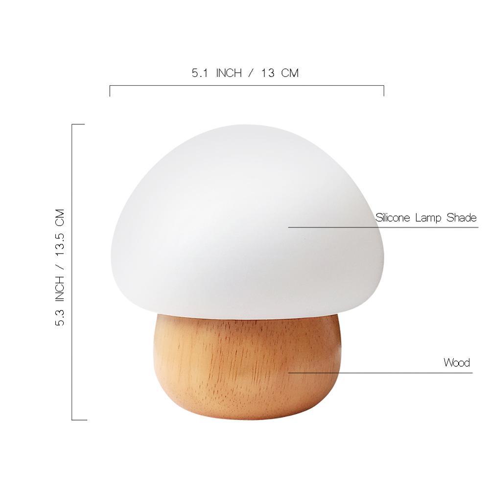 Wooden Mushroom Night Light - LuminaCraft