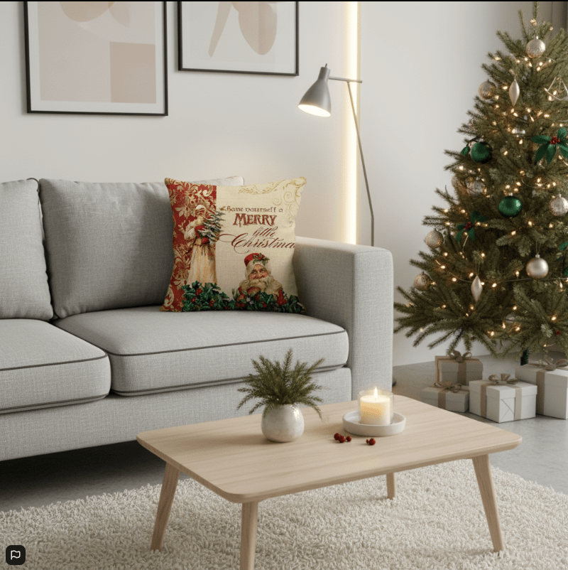 Candy Cane Christmas Pillow Cover - LuxeNest