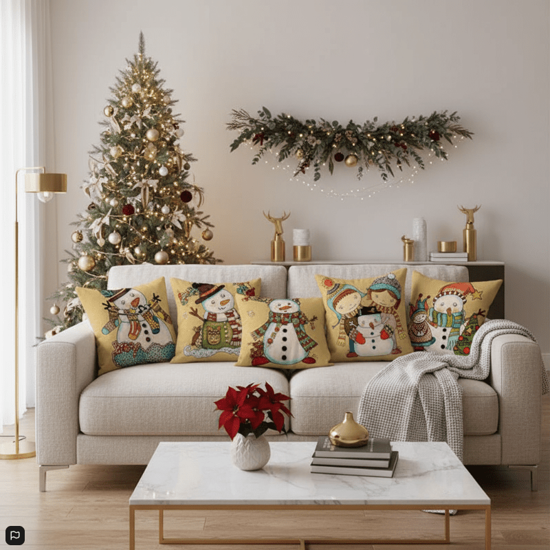 Candy Cane Christmas Pillow Cover - LuxeNest
