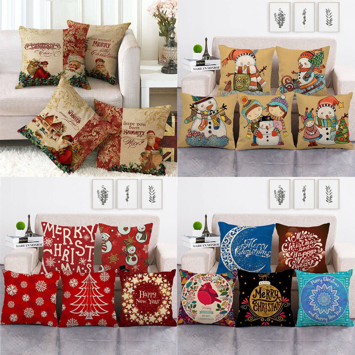Candy Cane Christmas Pillow Cover - LuxeNest