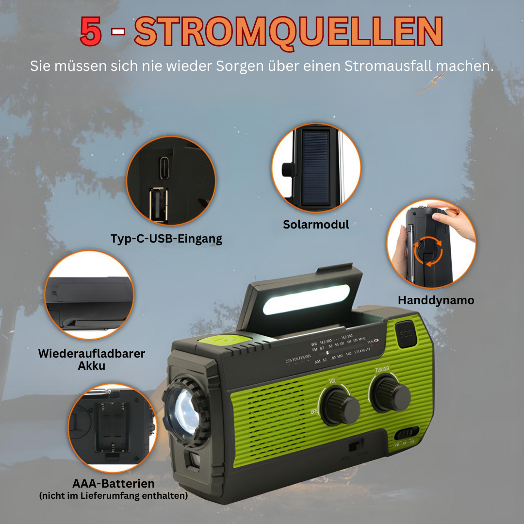 Solar-Powered Emergency Radio - EcoWave