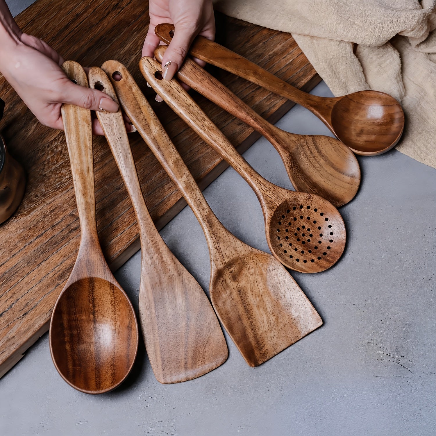 Teak Cooking Utensil Set - Artisan Kitchenware