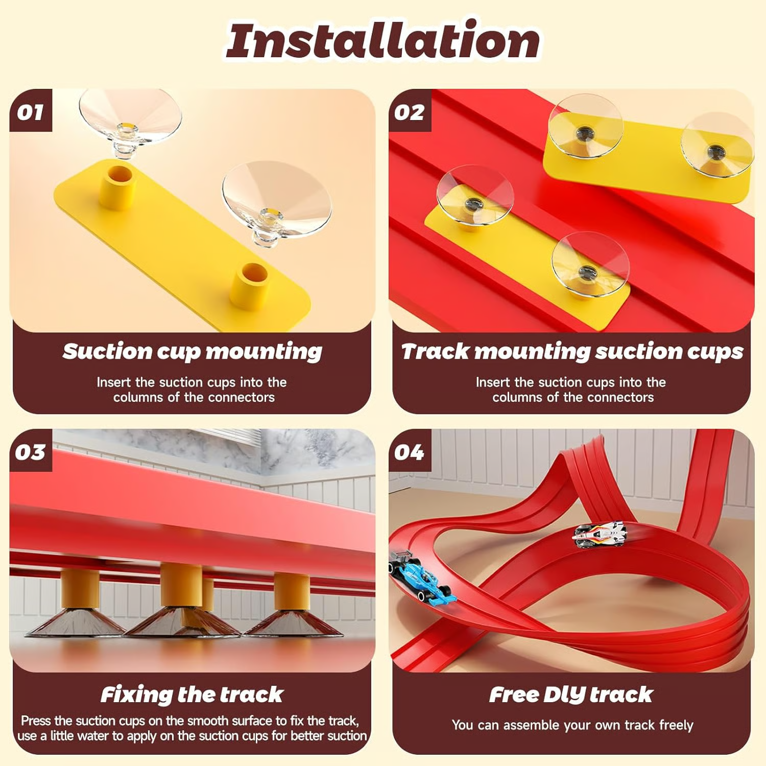 Racing Track Set - SpeedFlex Designs with 4 Diecast Cars