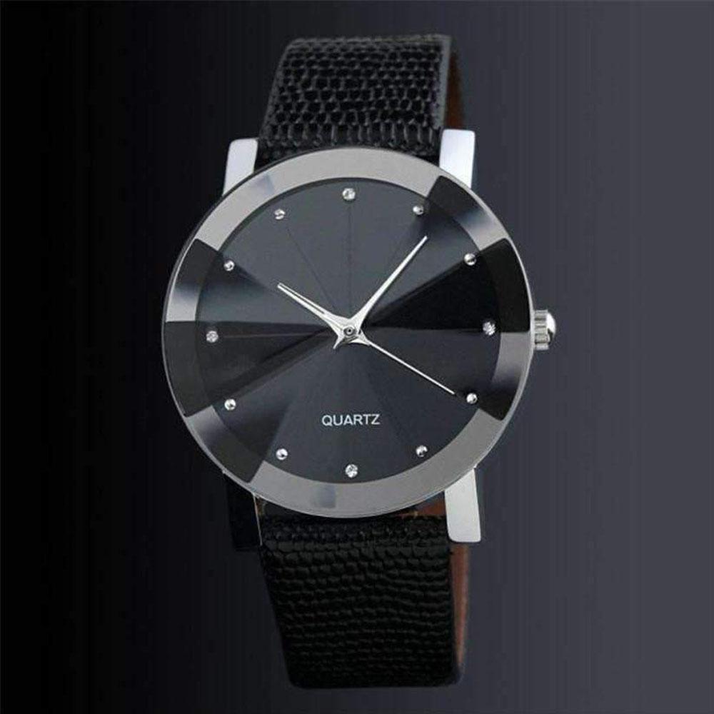 Stainless Steel Watch - LuxeTime with Genuine Leather Strap