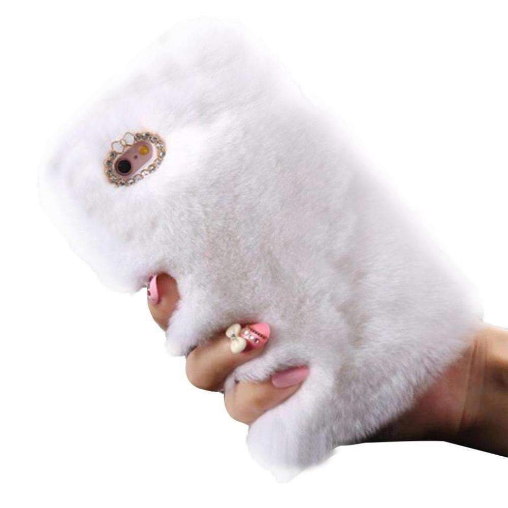 Plush Rabbit Phone Case with Diamond Crystal - LuxeFur