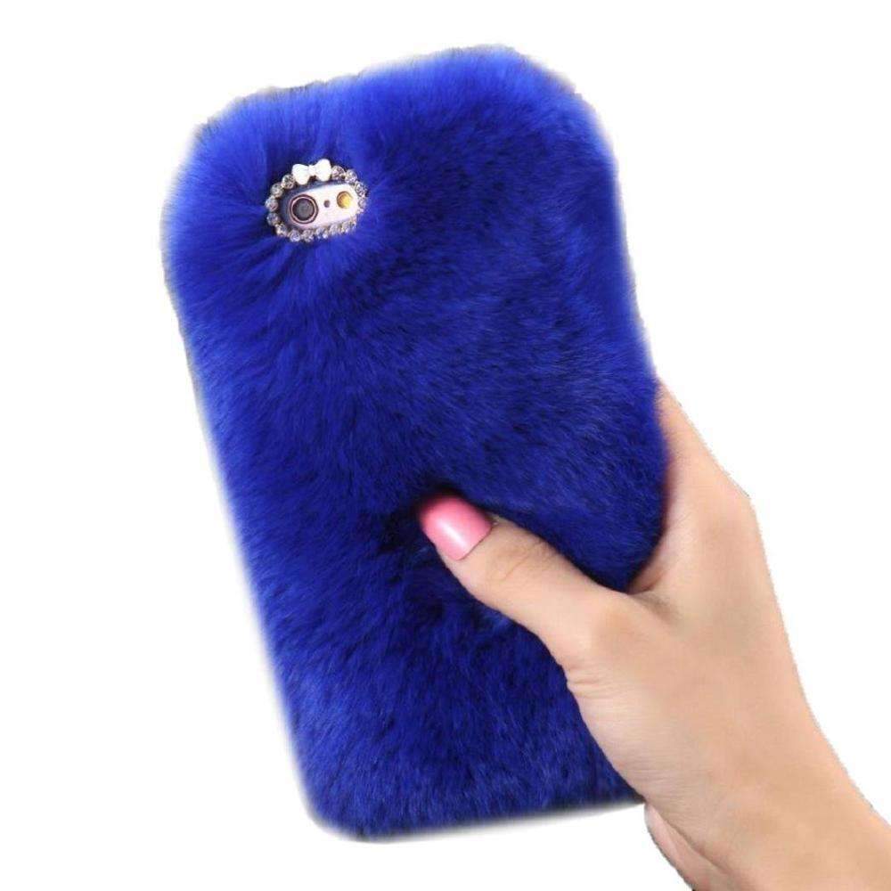 Plush Rabbit Phone Case with Diamond Crystal - LuxeFur