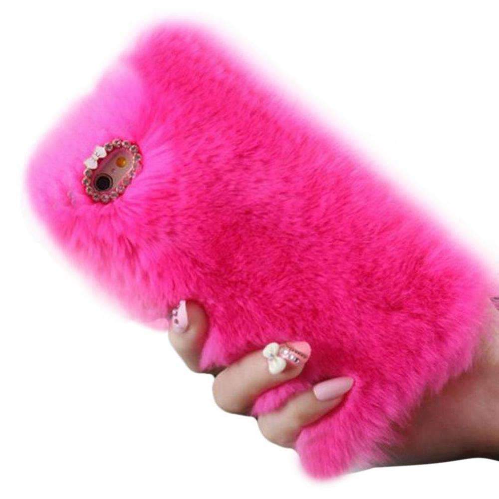 Plush Rabbit Phone Case with Diamond Crystal - LuxeFur